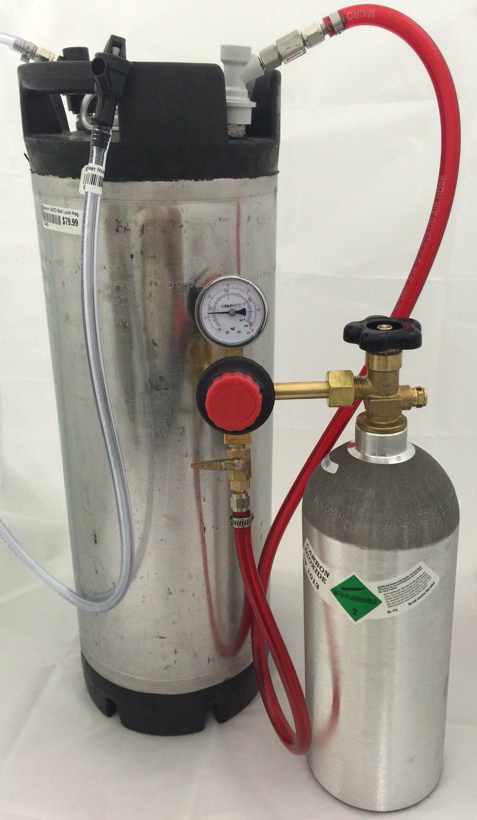 Ball Lock Single Gauge 5 Gallon Keg System Used Keg Bader Beer